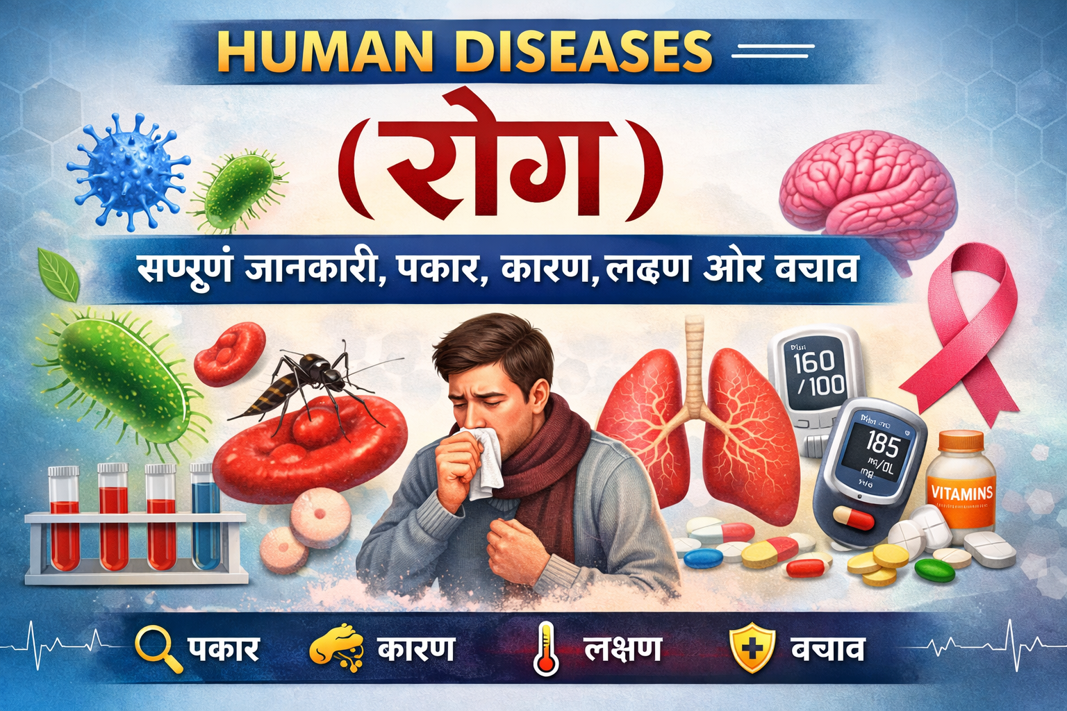 किससे कौन-सा रोग होता है? पूरी जानकारी हिंदी में | Human Diseases Notes + Exam Tricks”