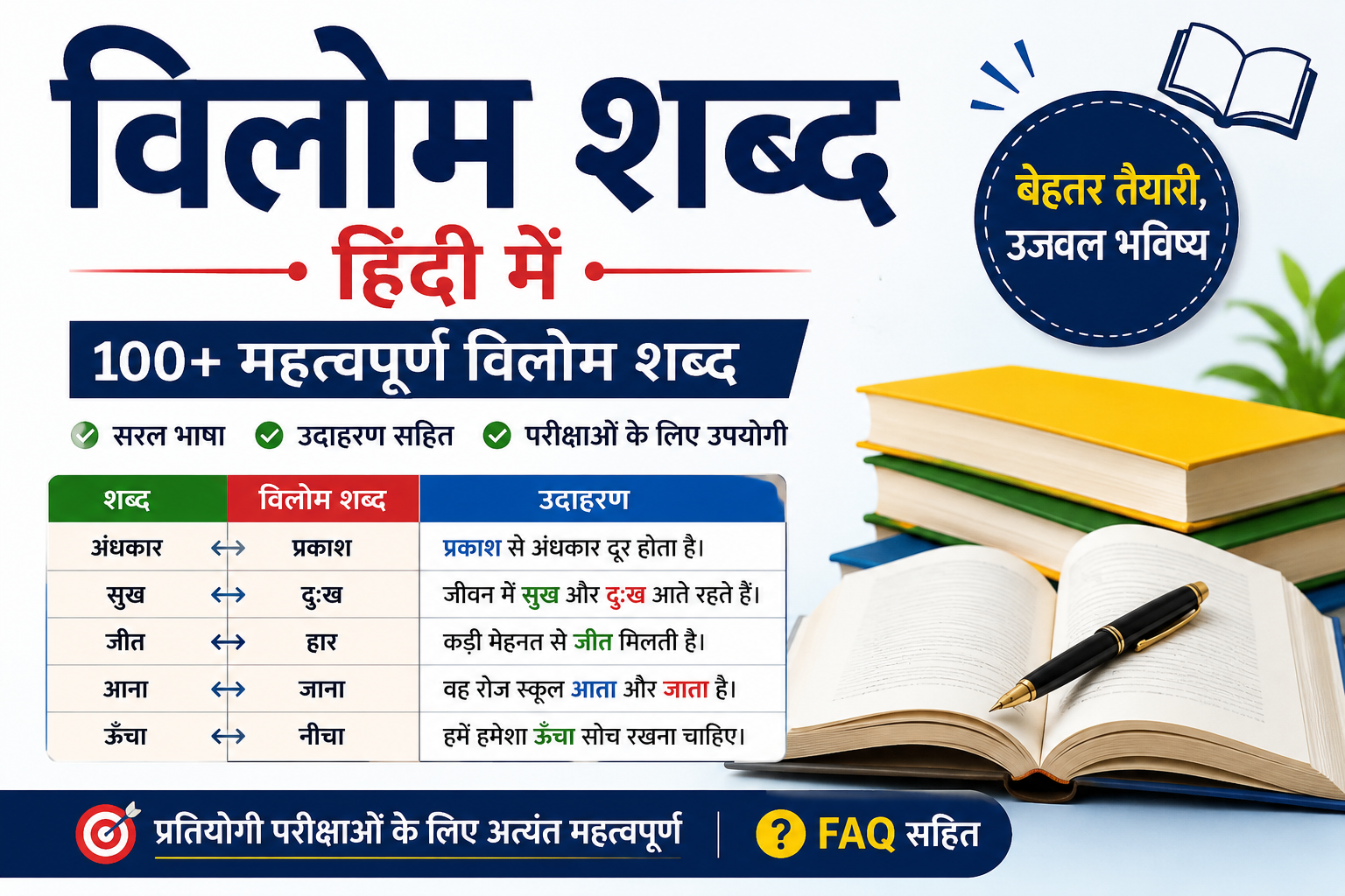 विलोम शब्द हिंदी में | 100+ Vilom Shabd with Examples