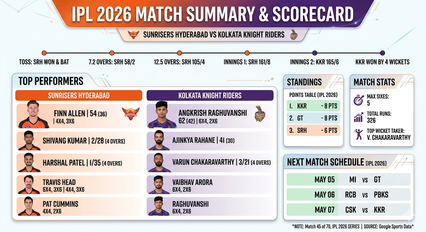 Sunrisers hyderabad vs kolkata knight riders match